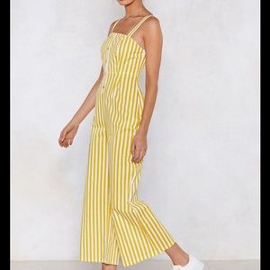 Nasty Gal Get Down To It Striped Jumpsuit NWT 8